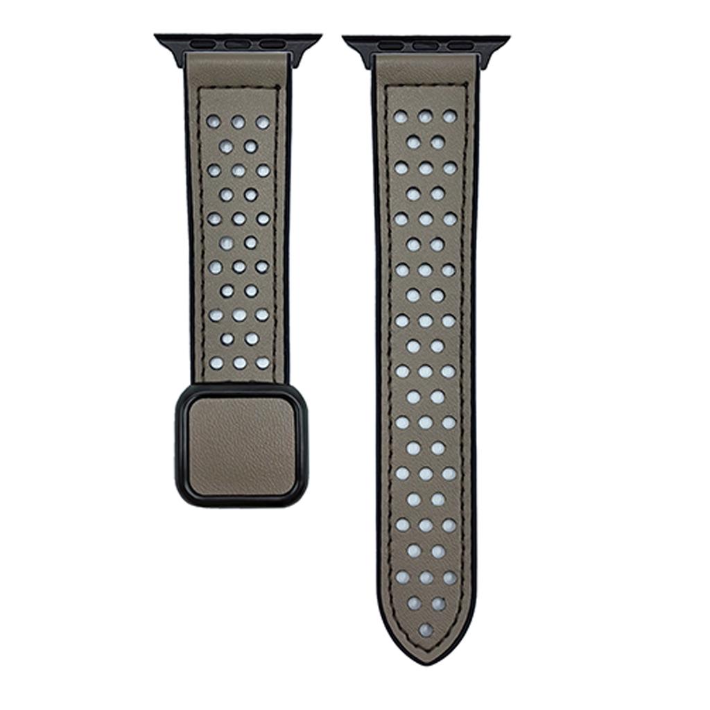 Armband für Apple Watch Serie 10 9 8 7 SE 6 5 4 3 2 1 42mm 41mm 40mm 38mm Quadratische Magnetschließe Perforiertes Silikonarmband