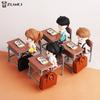 3/6PCS 1/12 Dollhouse Miniature Classroom Backpack Ornaments Leisure Vintage Mini Desk Simulation Schoolbags Furniture Model