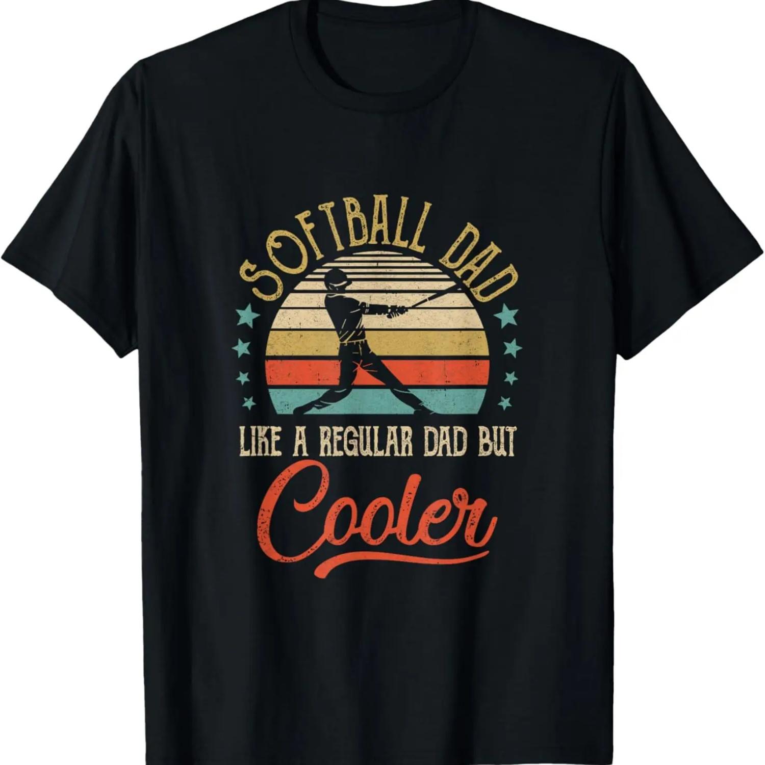 

Softball Dad Like A Regular Dad Cooler Vintage Fathers Day T-Shirt XXXXXL чорний