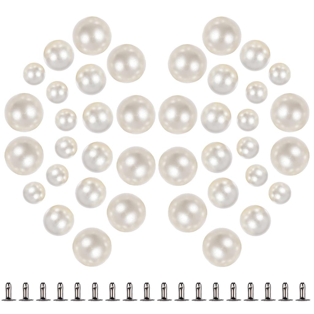 150Pairs Pearl Rivets Faux Pearls Rivets Studs for Fabric DIY Accessories Clothes Shoes Bags Bridal Veil Studs for Clothing