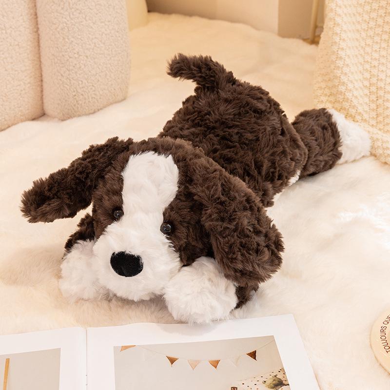 

Cream Long-Haired Plush Puppy Doll - Fluffy Lying Dog Companion 40 cm 0.25 KG темно-коричневого