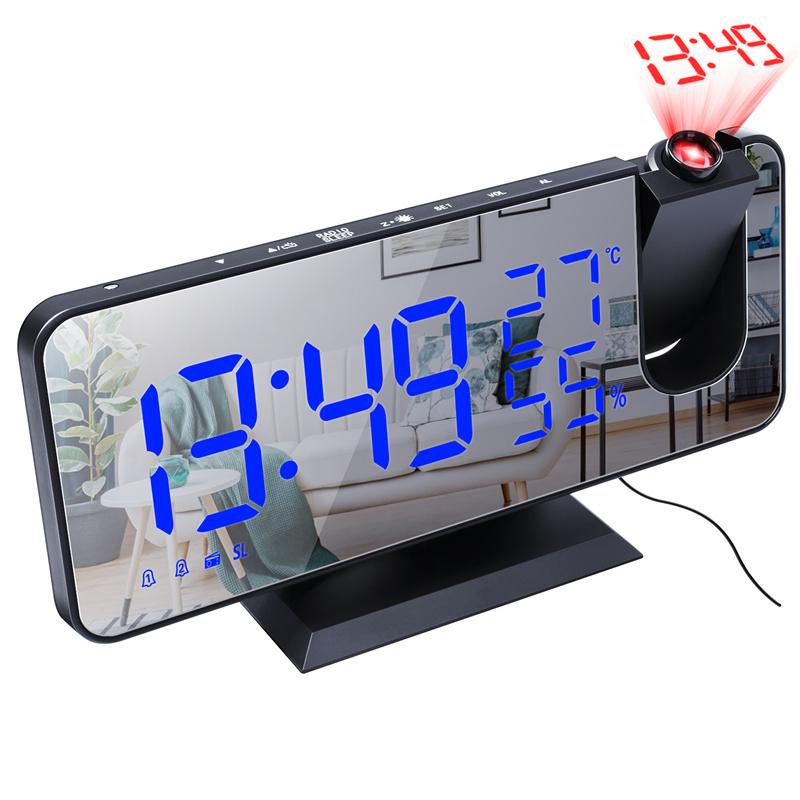Alarm Clock Multifunctional Electronic Digital Clock Luminous Alarm Clock Radio Projection Clock DC5V Power Supply