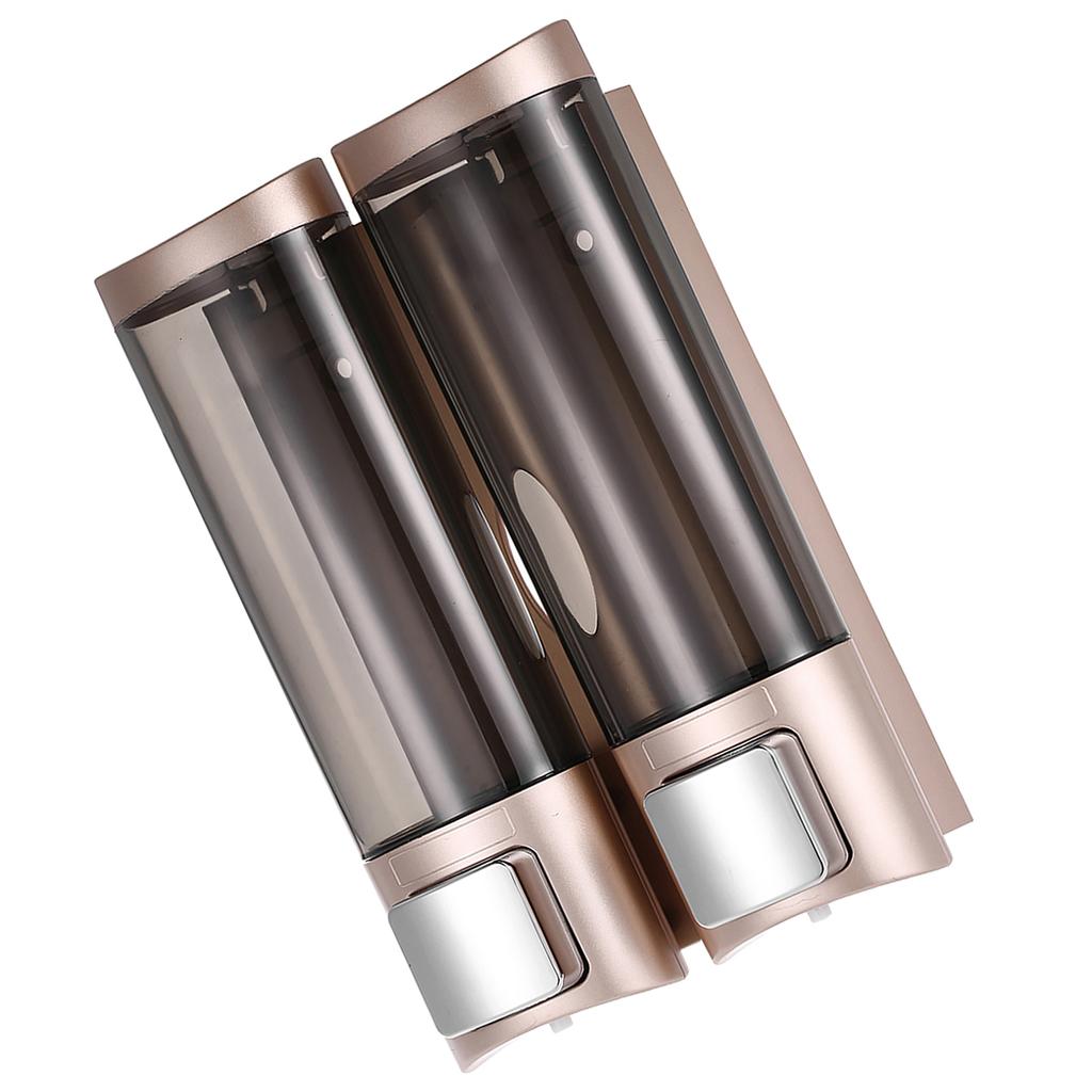 Manual Hand Soap Dispenser Wall Mount Double Liquid Shampoo Shower Gel Dispenser Hand Cleanser Washroom Lotion