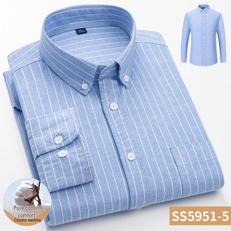 

Мужская рубашка-оксфорд с квадратным вырезом и длинным рукавом Hot Wind - Весенняя коллекция 2025 года, дышащая и удобная повседневная одежда 41 (72.5-80kg)