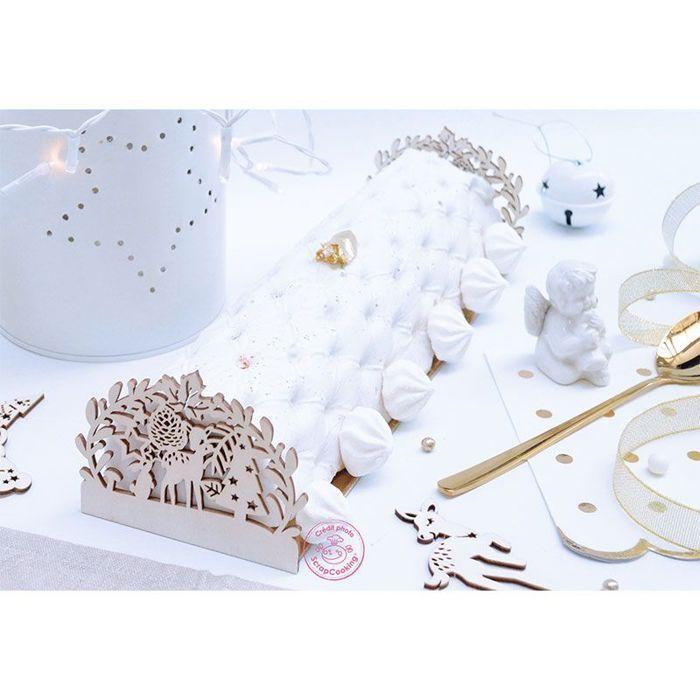 2 Wooden Christmas Log Toppers