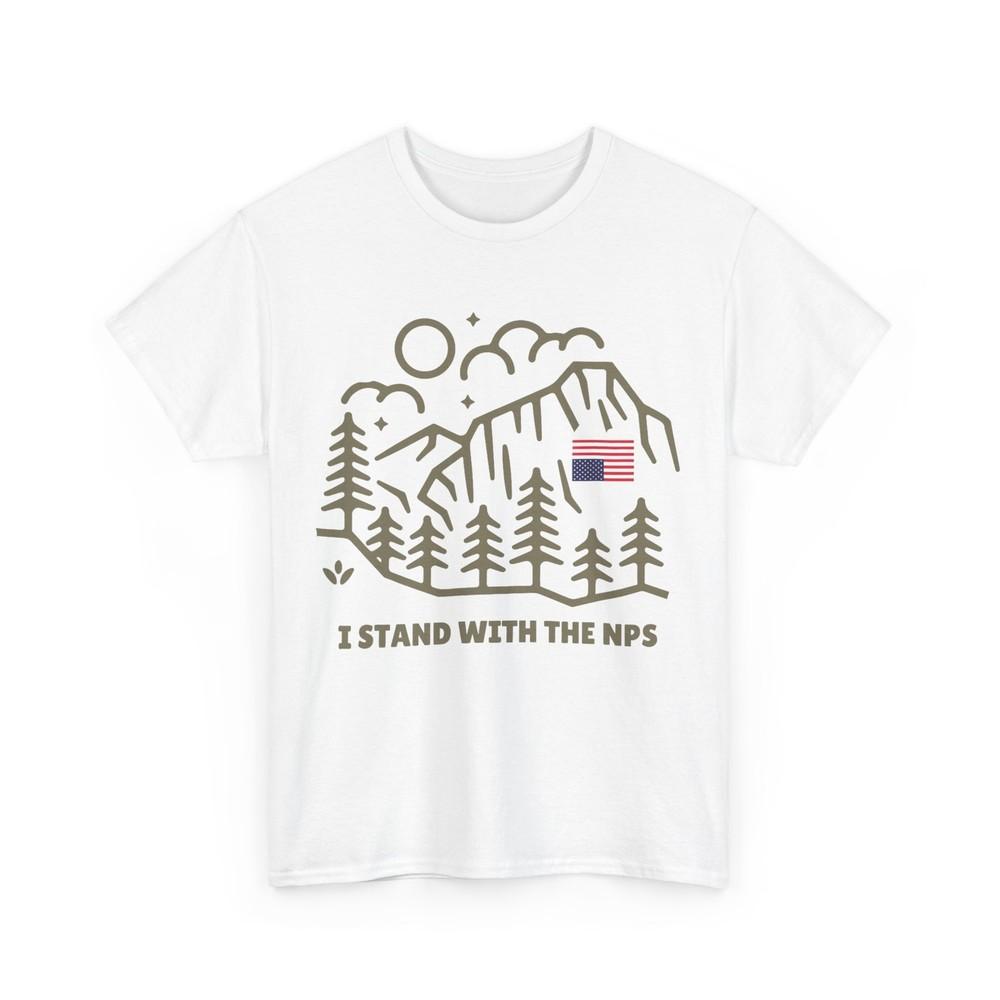 

National Parks Support T-shirt, I Stand with the NPS American Flag T-shirt 4XL