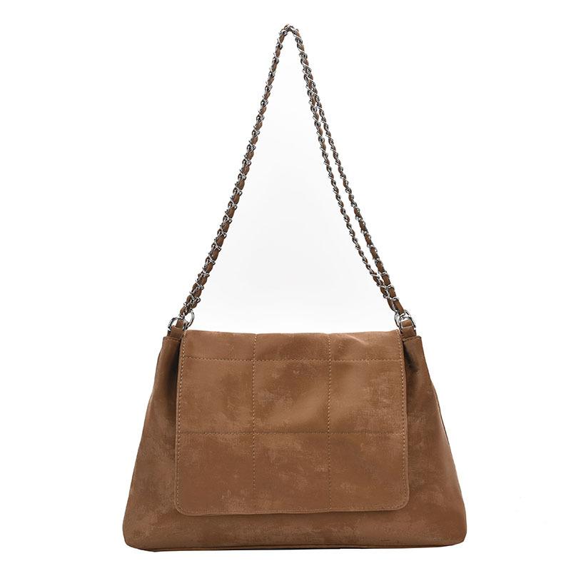 

Retro Top Handle Bag Women Large Capacity Matte Shoulder Bag for Commute School Comfortable and Versatile Texture Commuting Bag коричневый
