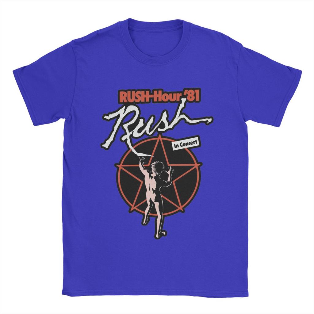 Koszulki muzyczne zespołu Rush Męskie Humorystyczne 100% Bawełna T-Shirt Okrągły Dekolt Krótki Rękaw Koszulki Pomysł na Prezent Ubrania