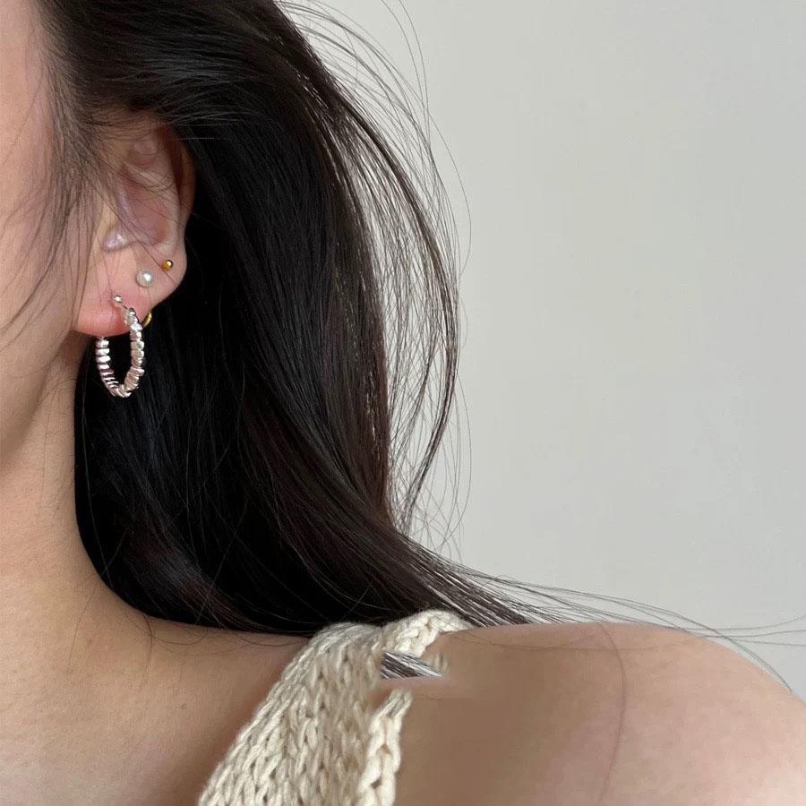 Xiaomi 925 Sterling Silver Vintage Square Earrings For Women  Shinning Stone Earring Jewelry Prevent Allergy Party Accessories Gift