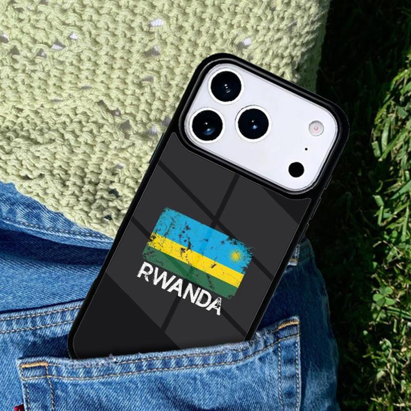 Rwanda Flag Phone Case For iPhone 17 AIR 16 Pro Max 15 14 Pro 11 12 13 Shockproof Silicone Cover