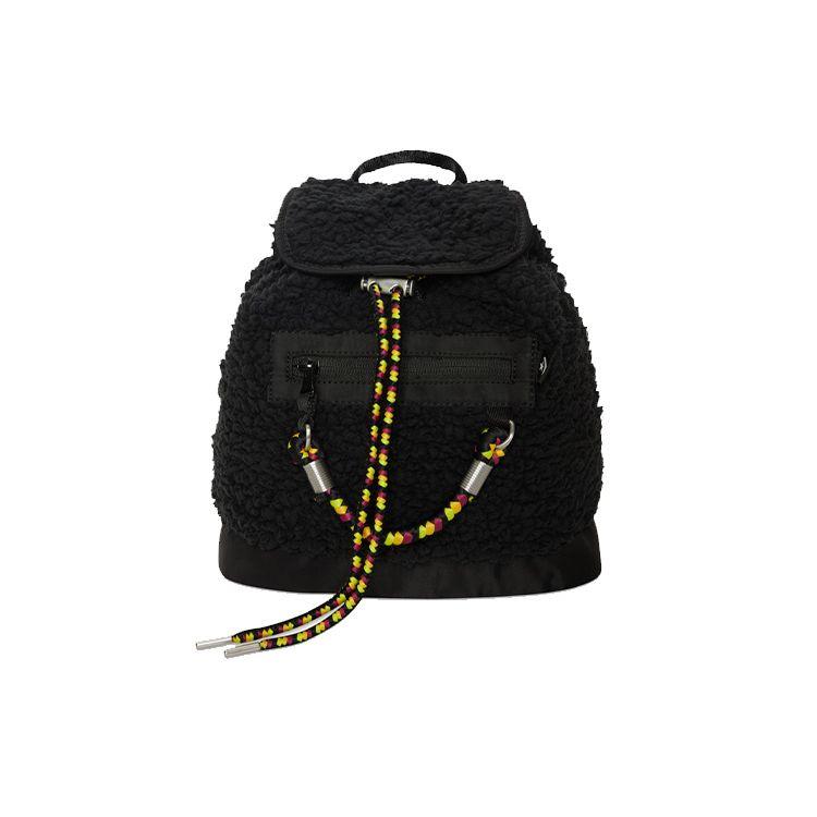 Converse Rucksack Solid Color Fashion Casual Cotton Imitation Lamb Wool Backpack Mini Unisex Backpack Black 10022396-A01 Black