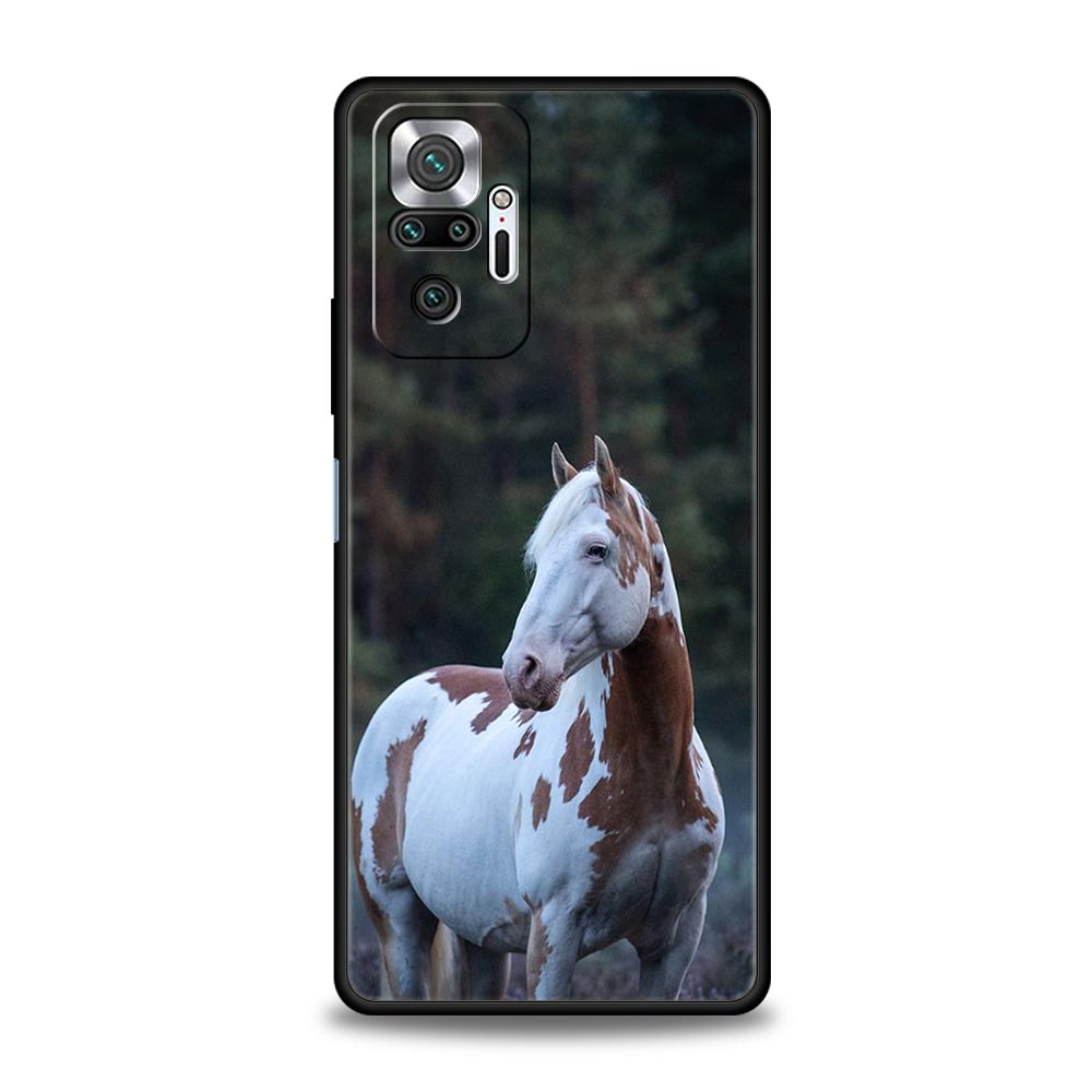 Animal Horse Phone Case Cover for Redmi 14C 10C Note 15 14 13 12 10 11 K40 Pro Plus 5G Shockproof Soft TPU Shell Fundas Capas