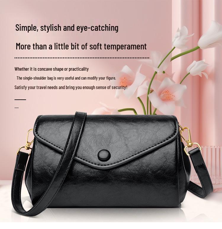 Herbst Damen Umhängetasche aus pflanzlich gegerbtem Leder mit Textur - Modisch, vielseitig, Retro-Design in mehreren Farben.