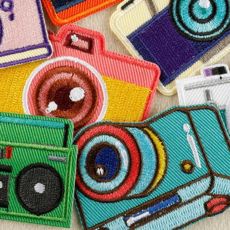 11 Pcs Cartoon Camera Iron On Patches Clothing Patches Colorful Repair Patches Embroidery Patches for Bag Decoration