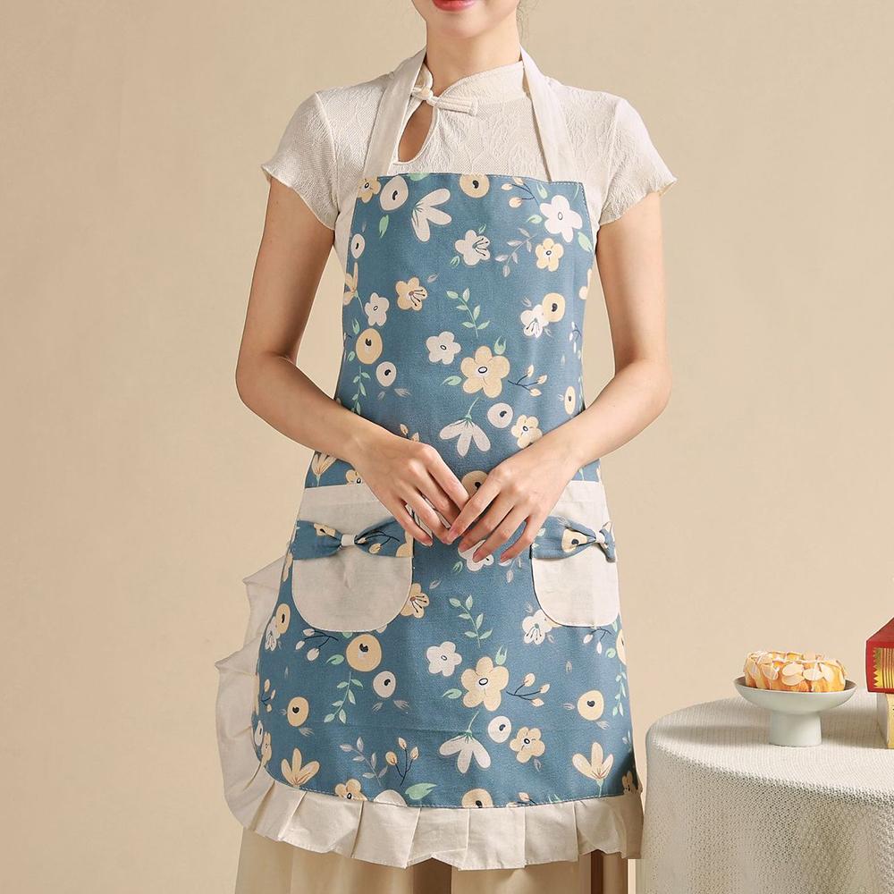 Ren Bomull Hem Kök Matlagning Trendiga Arbetskläder Dam Restaurang Specialitet Uniform Snygga Och Luftiga Arbetskläder