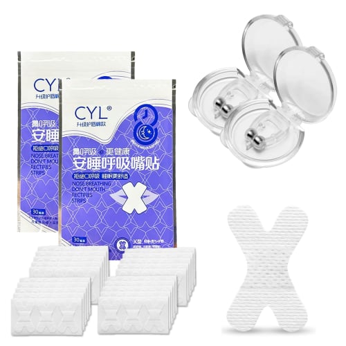 Aquafix Snoring Prevention Aids, 60-Count, Mouth Closure Tape, Snoring and Nasal Breathing Tape, Snoring Prevention Device, Mouth Closure Tape, Improv
