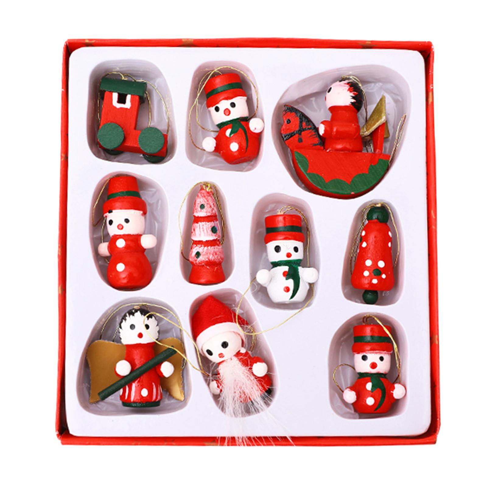 Wooden Craft Gift Box Pendant Christmas Tree Children Gift Set Decorations Christmas Gift