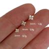 Korean Four-Leaf Clover Stud Earrings with Zirconia in Real Gold 