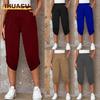 Women's Fashion Casual Solid Color Print Pants & Capris