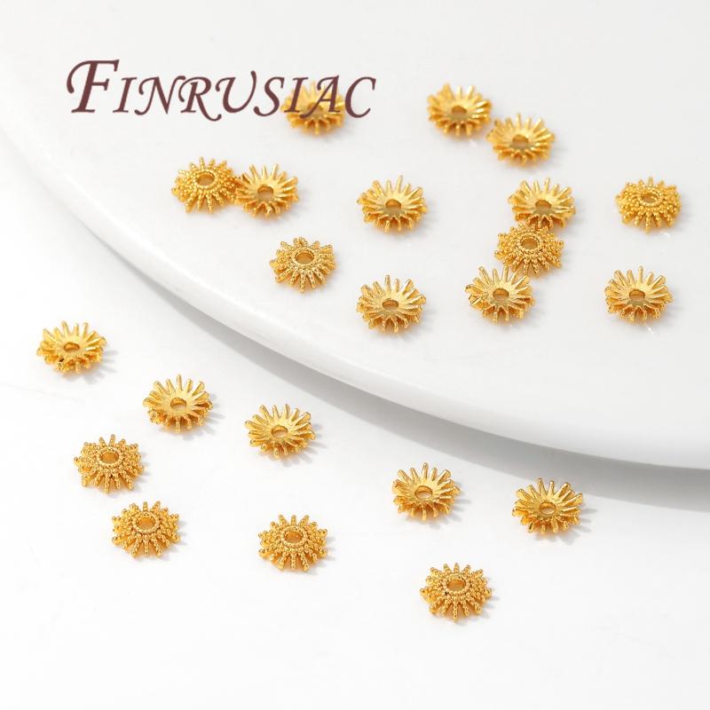 18K Gold Plated Bead Cap 6mm,Caps For Bracelets Bead Spacers,Jewelry Making Supplies DIY Beading Accessories