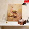 DIY Pearl Peacock 5D Rhinestone Art Kit for Adults Round Half Pearls Wall Decoration Handmade Craft Gift Frameless