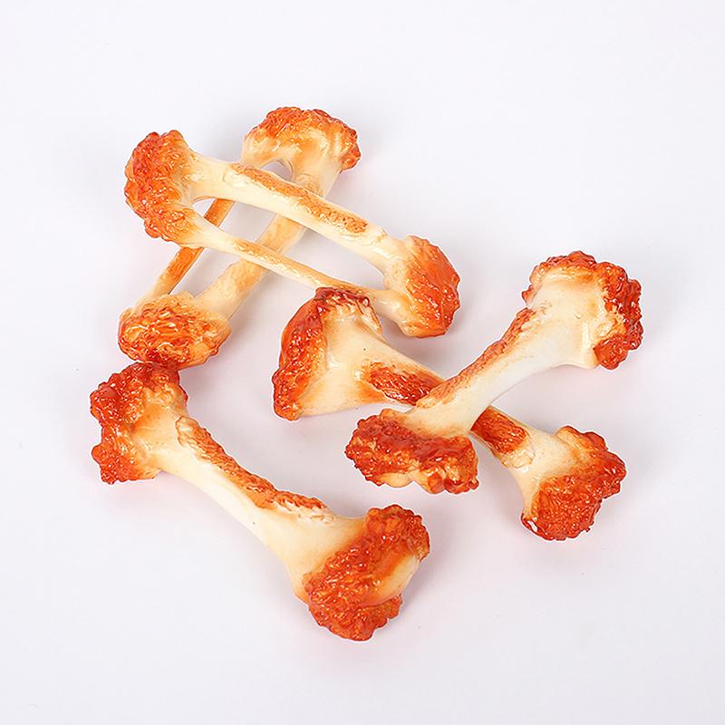 Pvc Chicken Wing Bone Charm Simulated Chicken Leg Bone Key Ring Props Imitation Food Key Chain Bag Pendant Decoration Cute Gift