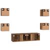Wall Mounted TV Cabinet Set 6 pcs Reclaimed Wood Effect Wood Based Panel