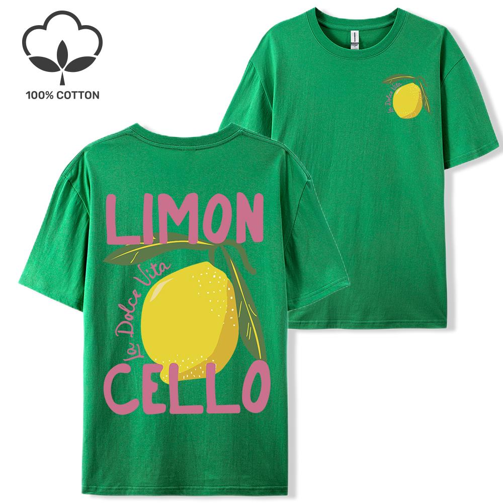 Creative Lemon Fruit Cello Pattern T Shirt Women Summer Comfortable Tops Soft T-Shirts Cotton All-Match Female Short Sleeve