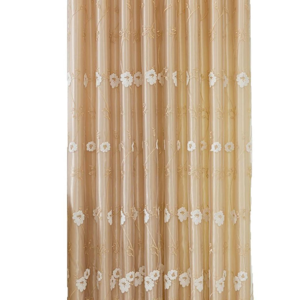 Luxurious French Double-Layer Embroidered Sheer Curtain for Living Room & Bedroom – Soft Light, Excellent Drape, Versatile Design