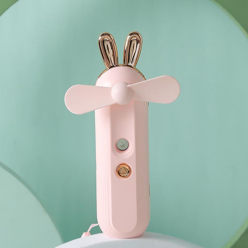 Cute Pet Automatic Spray Fan Mini Usb Humidifier Pocket Fan For Girls Pink Rabbit