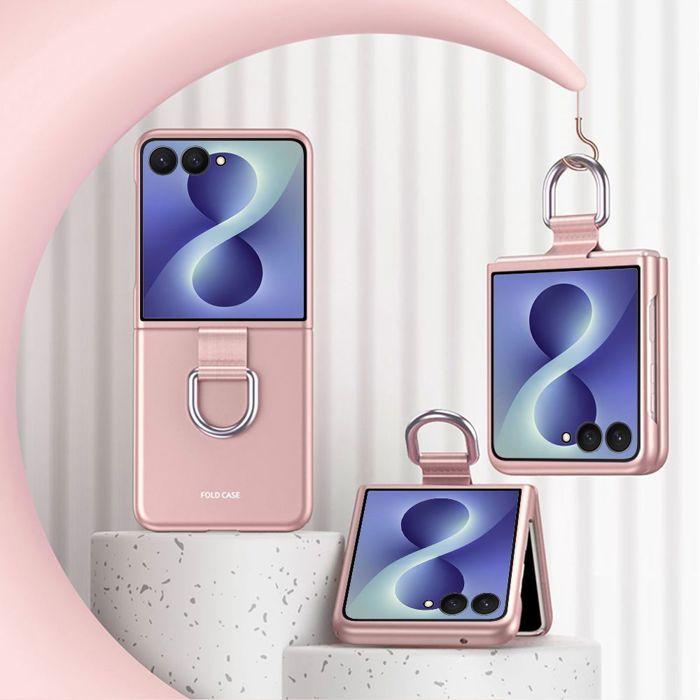 Case for Samsung Galaxy Z Flip 8, Anti-Scratch Shockproof Hard Protection with Buckle - Pink