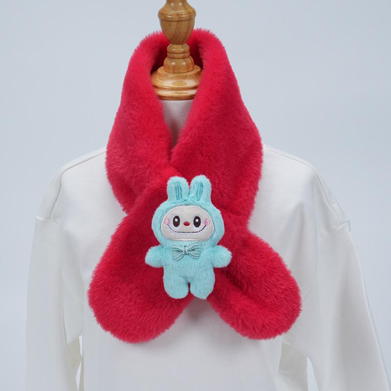Plüsch-Winter-Schal im koreanischen Stil, Süßer und warmer Nackenschutz für Mädchen und Schülerinnen