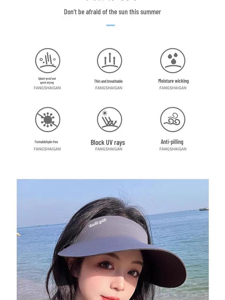 2025 Nahtloser Damen-Sonnenhut mit UV-Schutz für Strandfotografie