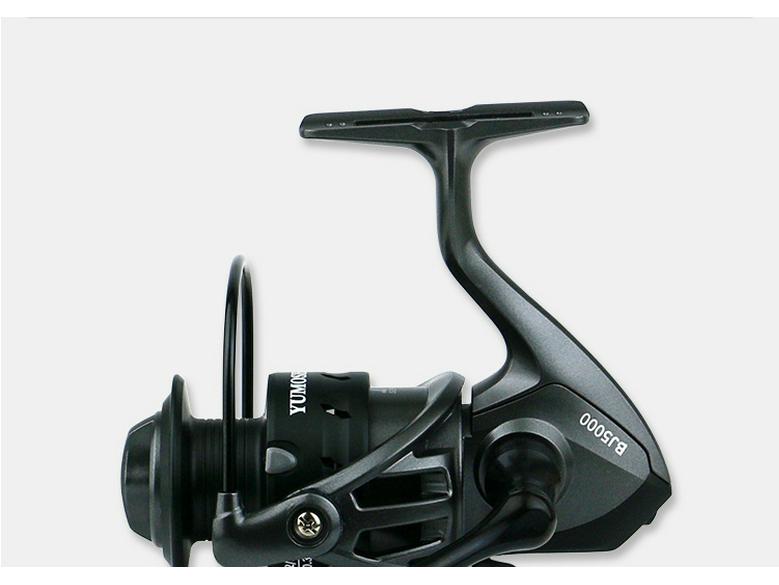 YUMOSHI Metal Spool Spinning Reel for Raft, Sea, Rock Fishing, and Lure Fishing with Metal Handle.