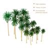 15Pcs Plastic Cement Landscape Model Tree Green Scenery Coconut Palm Trees Miniature Garden Accessories Artificial