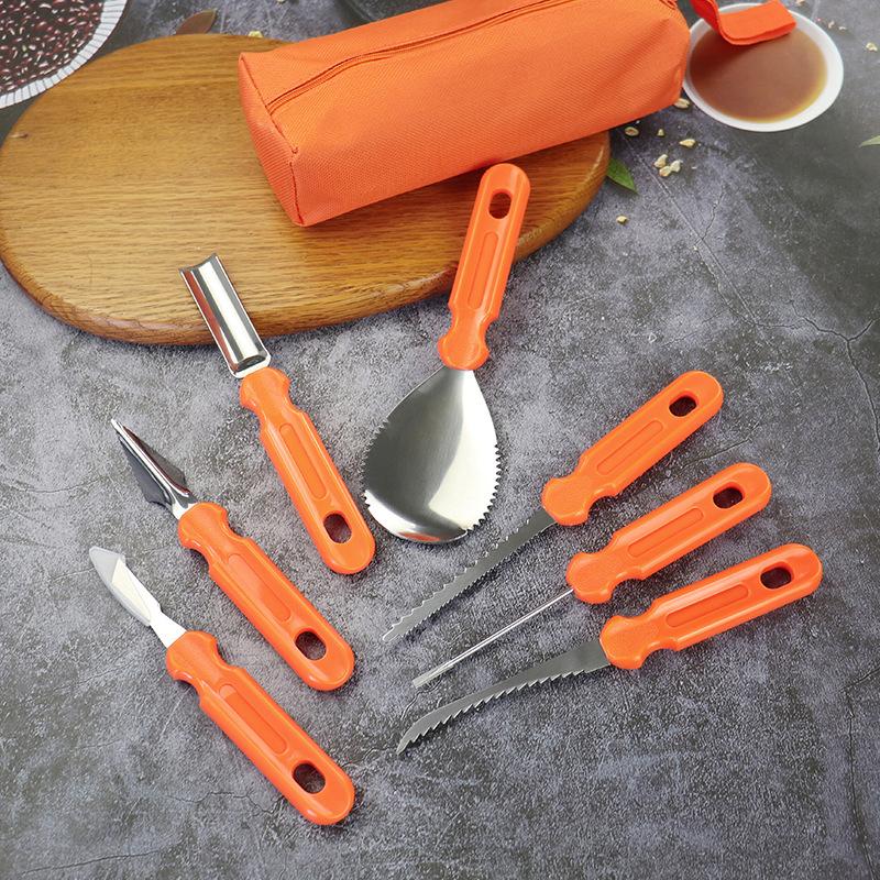 Halloween Stainless Steel 7Pcs/11Pcs Pumpkin Carving Tools Kit Professional Pumpkin Carving Knife Set With Carrying Case