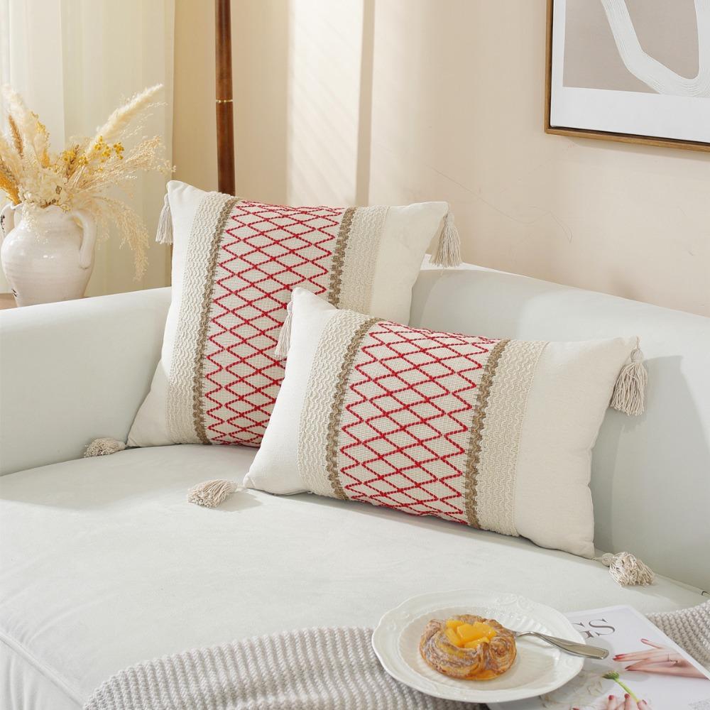 

Beige Throw Pillow Covers 18*18/12*20 Inch Decorative Throw Pillow Cover Living Room