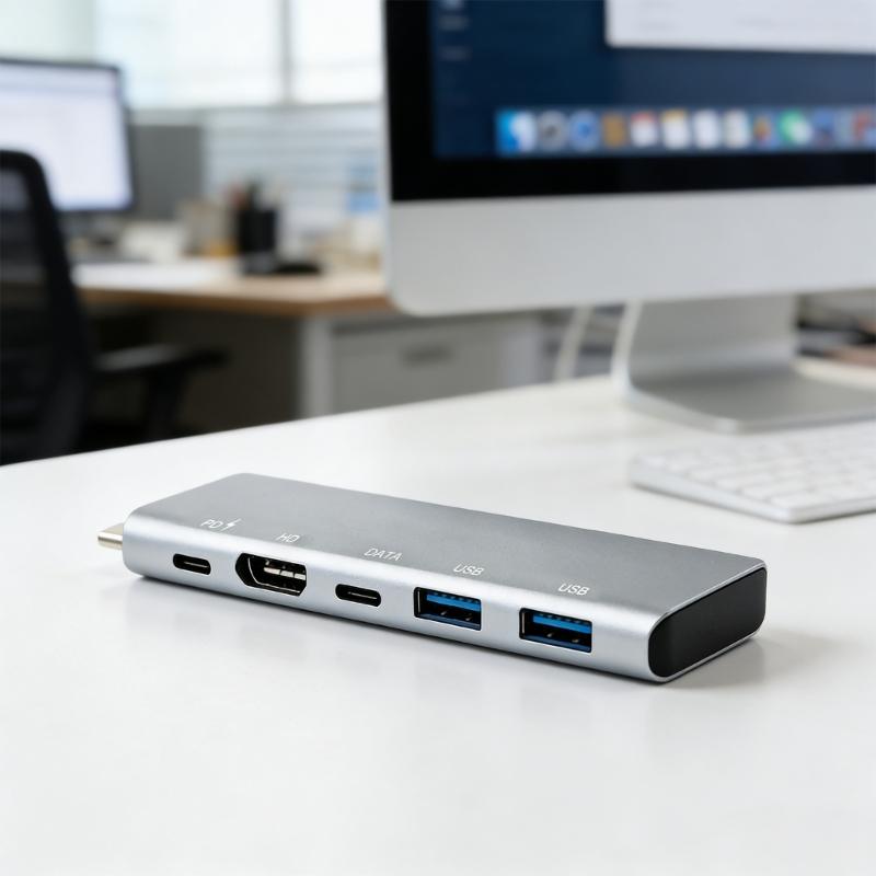 Multiports USB C Adapters 100W Fast Charging HDTV Output Metal Shell For Computer Accessories