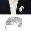Sparkling Rhinestones Feather Brooches Alloy Pins Elegant Brooch Alloy Texture Statement Brooch for Special Occasions