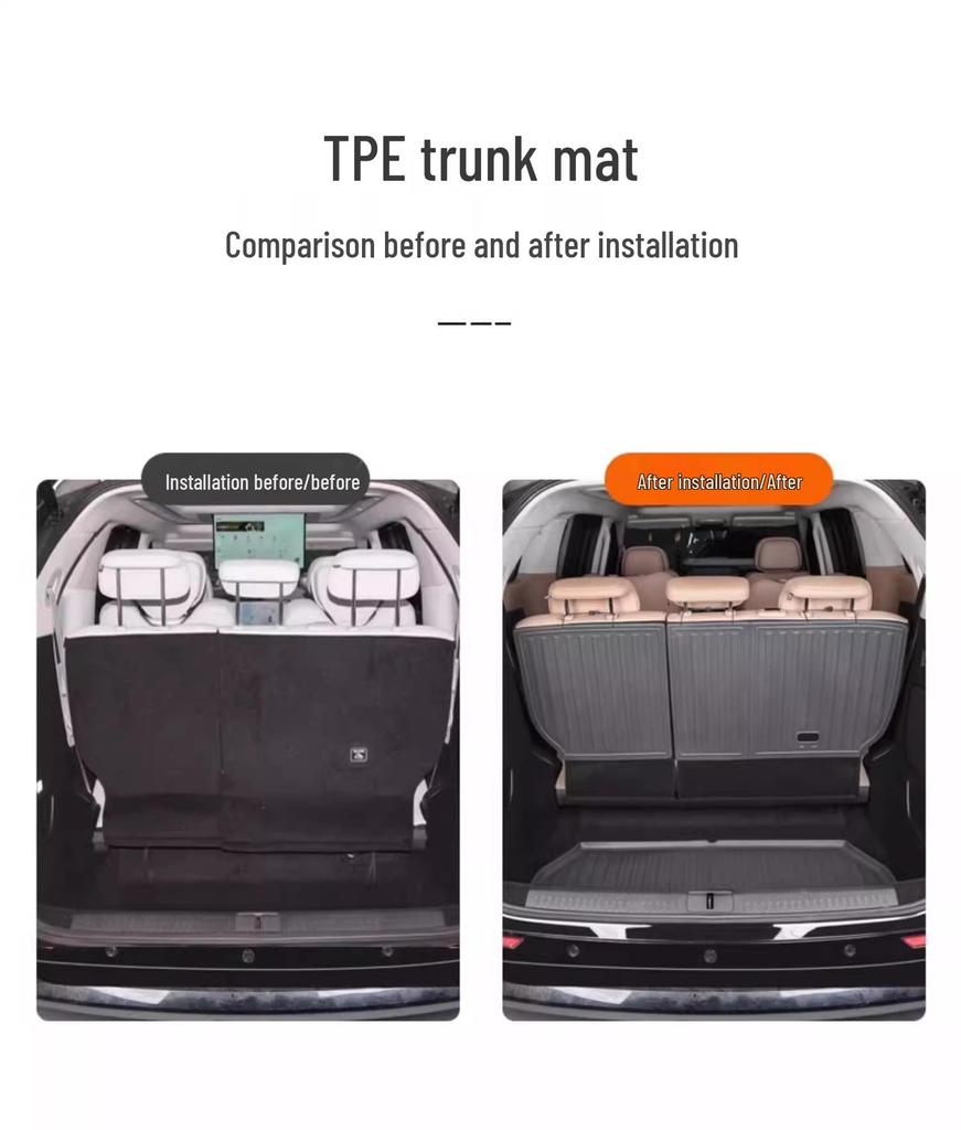 XPeng X9 TPE Trunk Mat: Eco-friendly, Waterproof, Wear-resistant Car Interior Accessory.