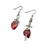 Heart with Sword Gothic Earrings - European & American Style