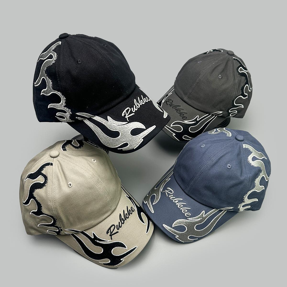 Freedom Outdoors Women's Embroidered Double Flame Letters Baseball Hats American New Men Sunshade Personal Versatile Hip-Hop Fashion Peaked Caps 52-60Cm