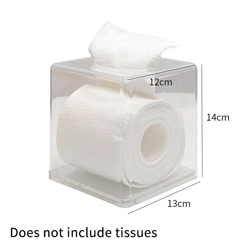 1 Stück Einfache Quadratische/Runde Acryl-Taschentuchbox Wohnzimmer Schreibtisch Transparente Serviettenbox Ins Stil Zuhause Kreative Badezimmeraufbewahrung
