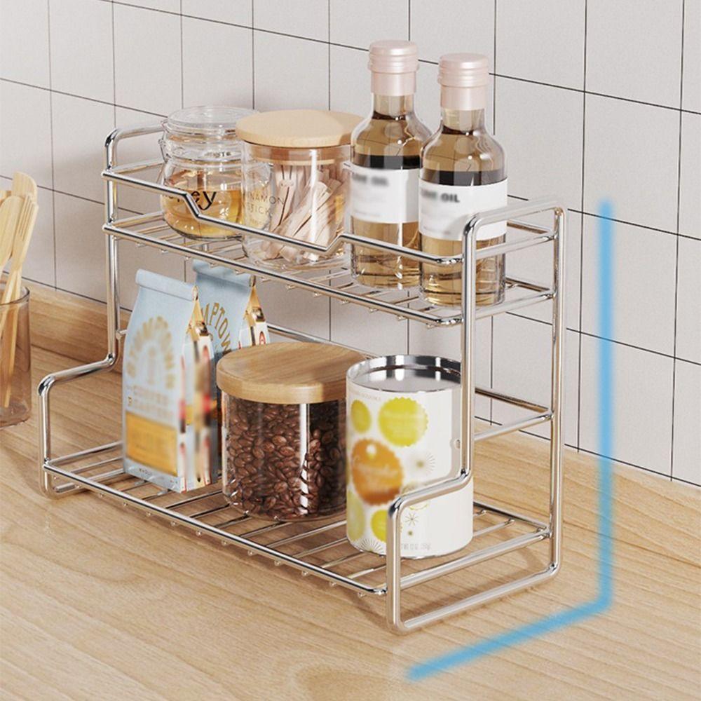Modern Bathroom Storage Rack Double-layer Kitchen Sink Organizer  Kitchen Storage Supplies