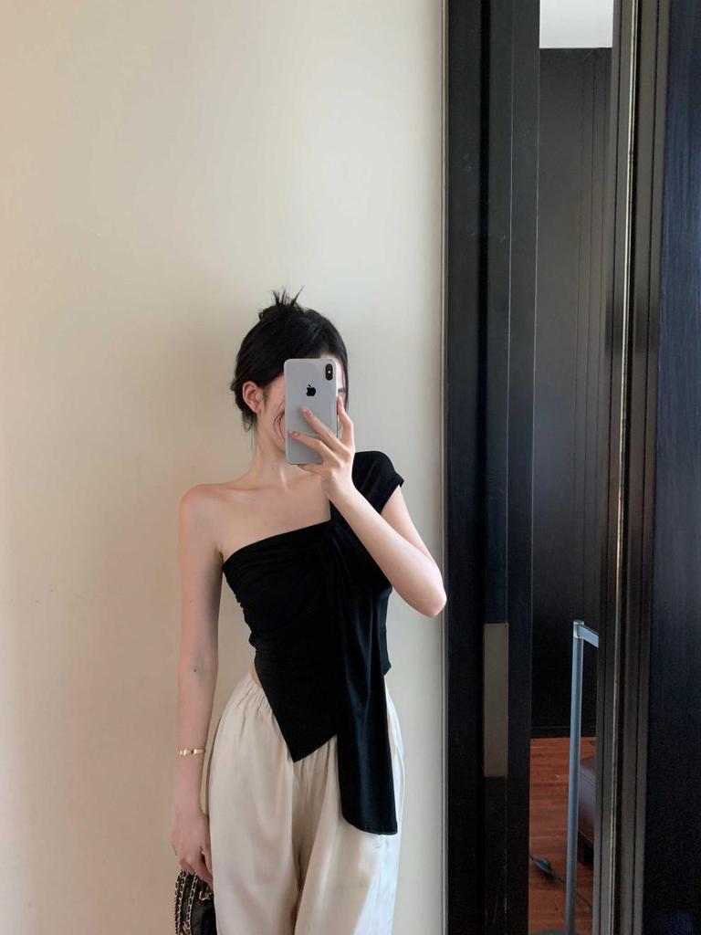 Spring/Summer Off-Shoulder Slim Fit Bandeau Tank Top
