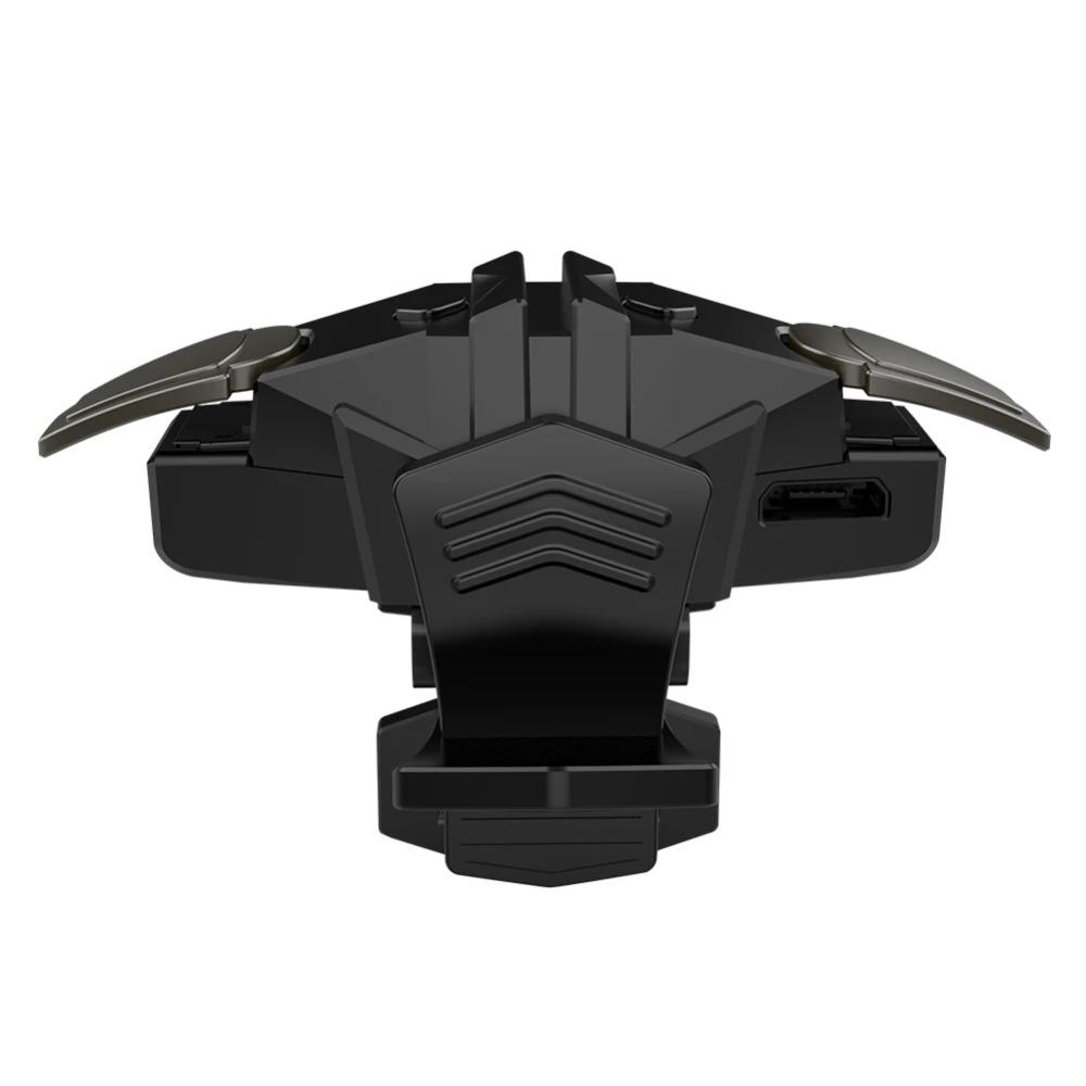 1/2 unidades de gatillos mecánicos RGB de 4 dedos para juegos móviles, compatibles con controladores de juegos PUBG, mandos y botones de puntería para teléfonos móviles.