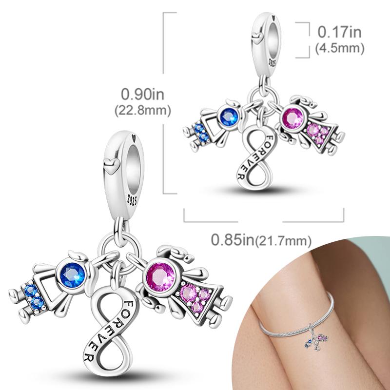 New 925 Silver Charms Bead Safety Chain Bead Fit Original Charms Bracelet Pendant Fine DIY Birthday Jewelry For Women