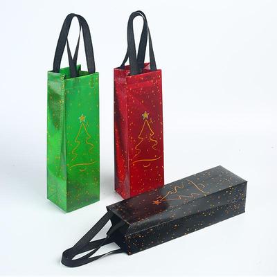 1 Stück Rotweinflasche Geschenk Champagnerbeutel Frohe Weihnachten Weintaschen Glitzernde Vliesisolierte Weintaschen für Weihnachtsfeier