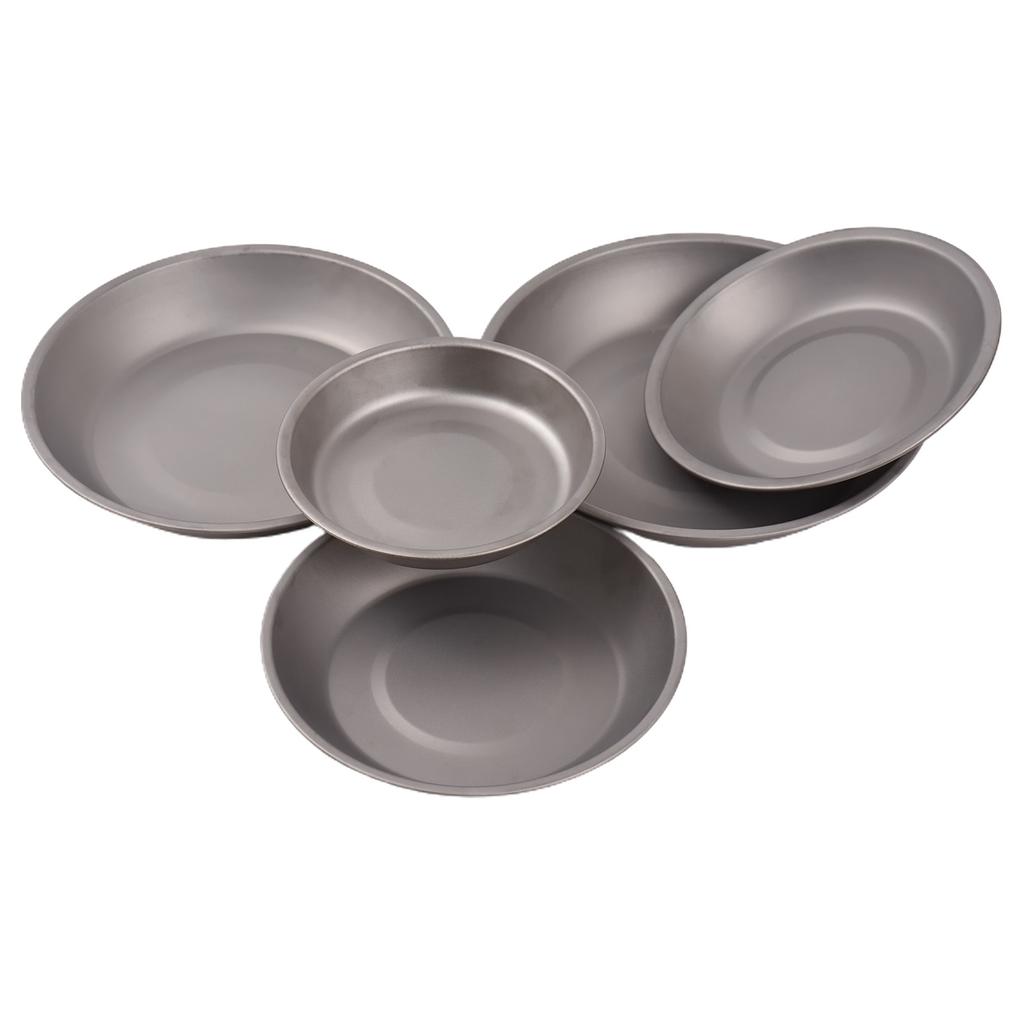 Camping Plate and Utensil Set 5PCS Plate and Folding Fork Spoon Utensil Lightweight Outdoor Tableware for BBQ Hiking