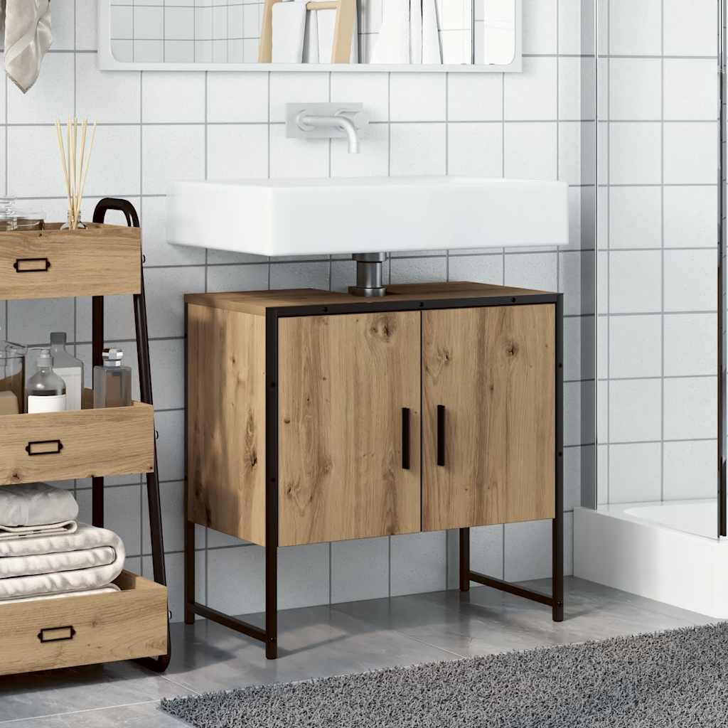 Artisan Oak Bathroom Vanity Unit 60x33x60 Cm